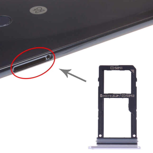 SIM Card Tray + SIM Card Tray / Micro SD Card Tray for LG V30 VS996 LS998U H933 LS998U (Silver)-garmade.com