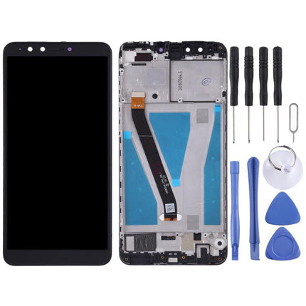 LCD Screen and Digitizer Full Assembly with Frame for Huawei Enjoy 8 Plus(Black)-garmade.com