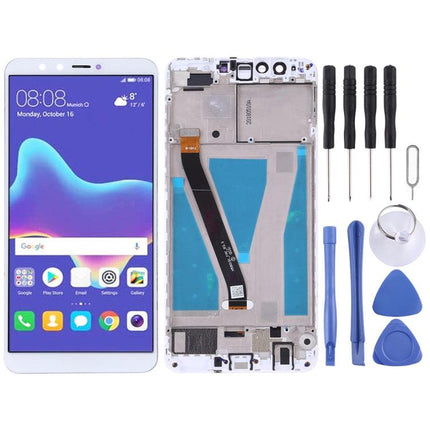 LCD Screen and Digitizer Full Assembly with Frame for Huawei Enjoy 8 Plus(White)-garmade.com