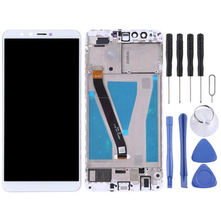 LCD Screen and Digitizer Full Assembly with Frame for Huawei Enjoy 8 Plus(White)-garmade.com