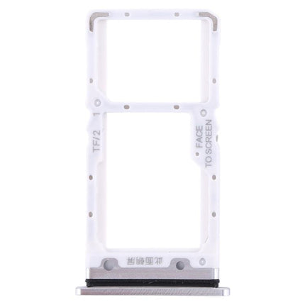 SIM Card Tray + SIM Card Tray / Micro SD Card Tray for Xiaomi Mi CC9 Silver-garmade.com