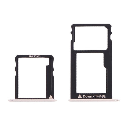 For Huawei Honor 5X / GR5 Micro SIM Card Tray + Nano SIM & Micro SD Card Tray Silver-garmade.com
