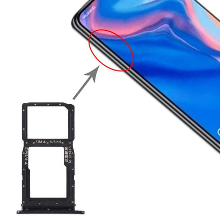 SIM Card Tray + SIM Card Tray / Micro SD Card Tray for Huawei P Smart Z / Y9 Prime (2019) (Black)-garmade.com