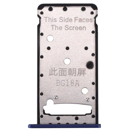 For Huawei Enjoy 7 Plus / Y7 Prime Dual SIM Card Tray & Micro SD Card Tray Dark Blue-garmade.com