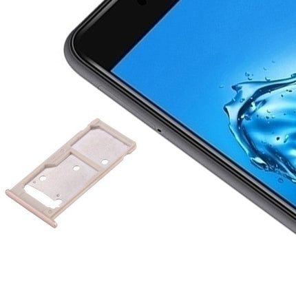 For Huawei Enjoy 7 Plus / Y7 Prime Dual SIM Card Tray & Micro SD Card Tray Gold-garmade.com