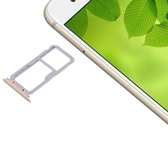 For Huawei nova 2 Plus Dual SIM Card Tray & Micro SD Card Tray Gold-garmade.com