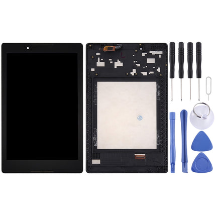 LCD Screen and Digitizer Full Assembly with Frame for Lenovo A8-50 Tablet(Black)-garmade.com