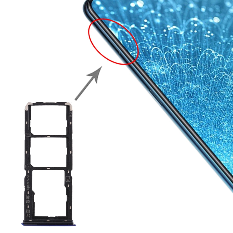 SIM Card Tray + SIM Card Tray + Micro SD Card Tray for Vivo S1(Blue)-garmade.com