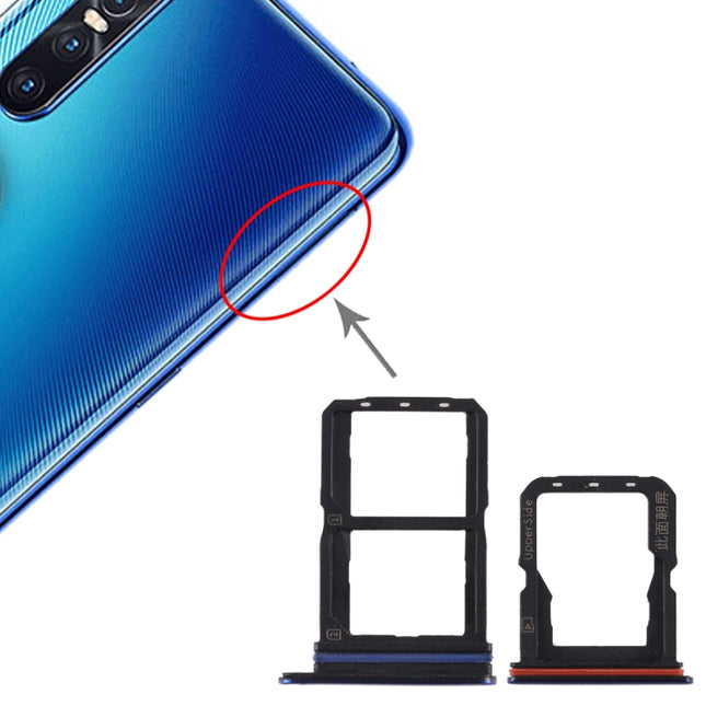 SIM Card Tray + SIM Card Tray + Micro SD Card Tray for Vivo S1 Pro(Blue)-garmade.com