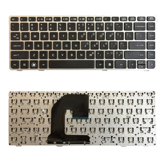 US Version Keyboard with Silver Frame for HP EliteBook 8470B 8470P 8470 8460 8460p 8460w ProBook 6460 6460b 6470-garmade.com