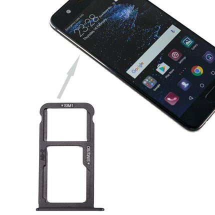 For Huawei P10 Dual SIM Card Tray & Micro SD Card Tray Black-garmade.com