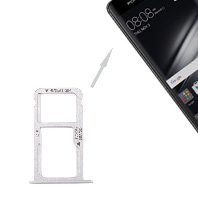 For Huawei Mate 9 Dual SIM Card Tray & Micro SD Card Tray Silver-garmade.com