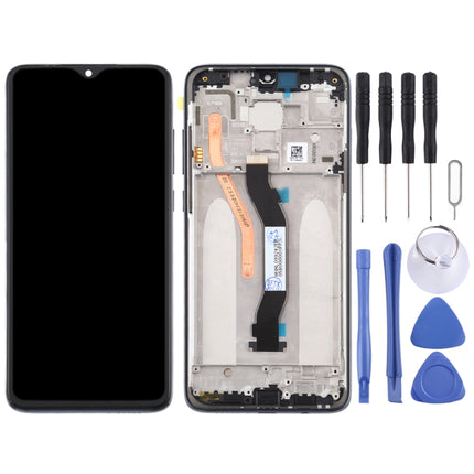 LCD Screen and Digitizer Full Assembly with Frame (Double SIM Card Version) for Xiaomi Redmi Note 8 Pro(Black)-garmade.com