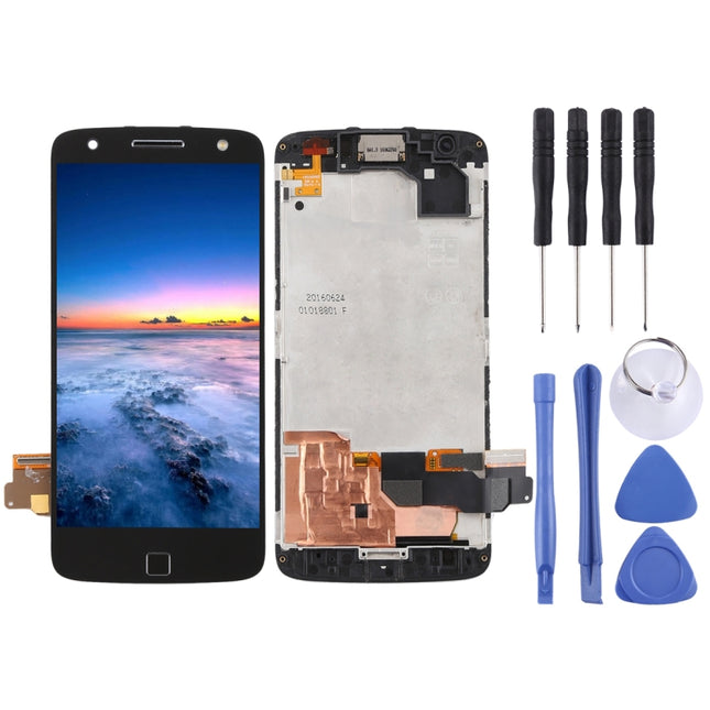 LCD Screen and Digitizer Full Assembly with Frame for Motorola Moto Z Force XT1650-02(Black)-garmade.com