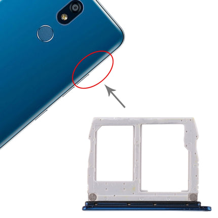 SIM Card Tray + Micro SD Card Tray for LG K40 / K12 Plus / X4 (2019) / X420EM / X420BMW / X420HM / X420 / X420N (Blue)-garmade.com