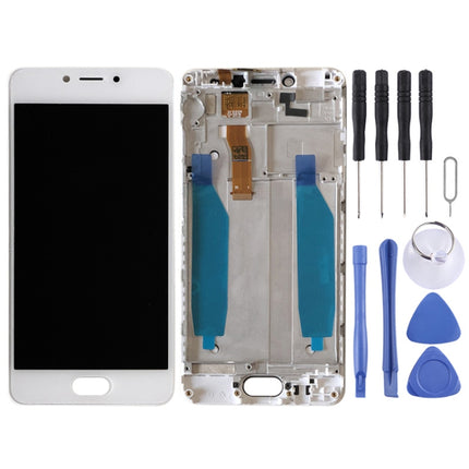 LCD Screen and Digitizer Full Assembly with Frame for Meizu Meilan A5 / M5c (White)-garmade.com