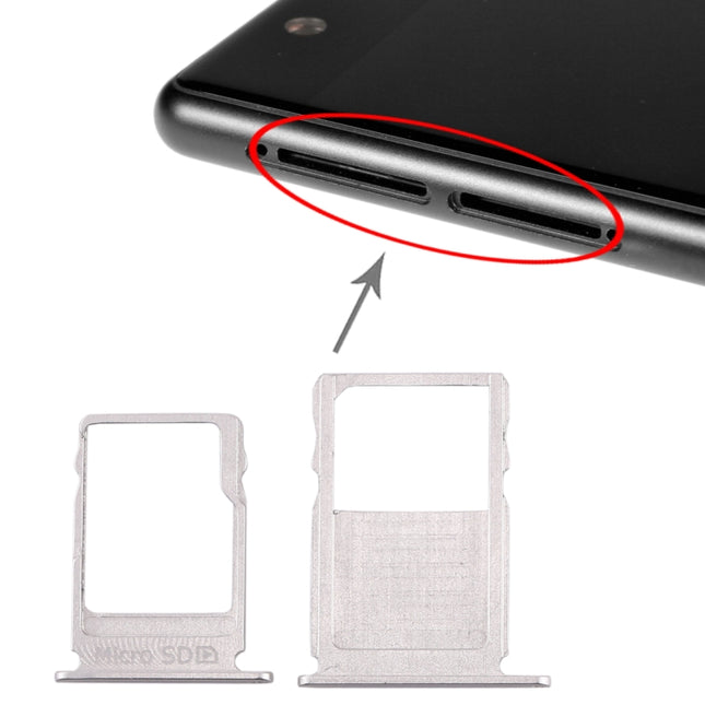 SIM Card Tray + Micro SD Card Tray for Nokia 3 TA-1020 TA-1028 TA-1032 TA-1038(Silver)-garmade.com