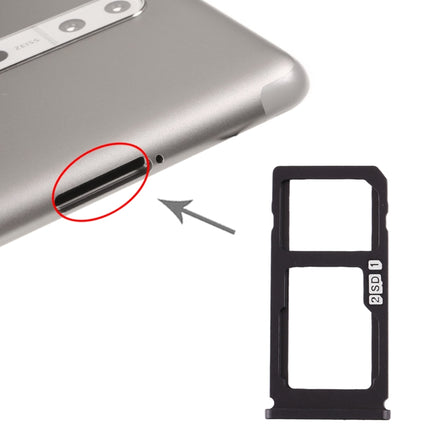 SIM Card Tray + SIM Card Tray / Micro SD Card Tray for Nokia 8 / N8 TA-1012 TA-1004 TA-1052 (Black)-garmade.com