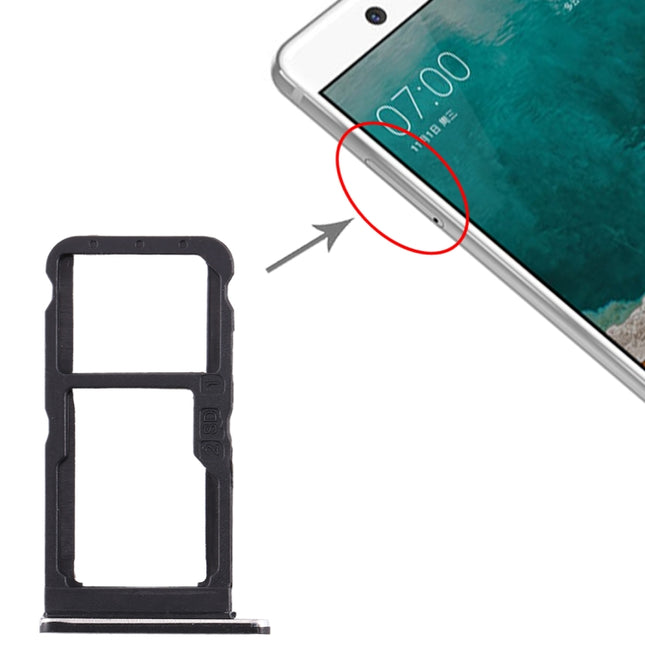 SIM Card Tray + SIM Card Tray / Micro SD Card Tray for Nokia 7 TA-1041 (Black)-garmade.com