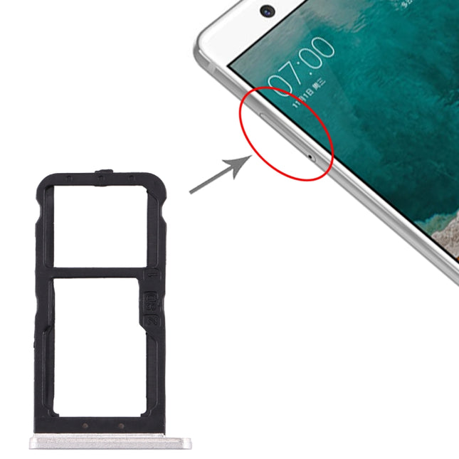 SIM Card Tray + SIM Card Tray / Micro SD Card Tray for Nokia 7 TA-1041 (White)-garmade.com