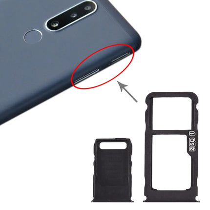 SIM Card Tray + SIM Card Tray + Micro SD Card Tray for Nokia 3.1 Plus (Black)-garmade.com