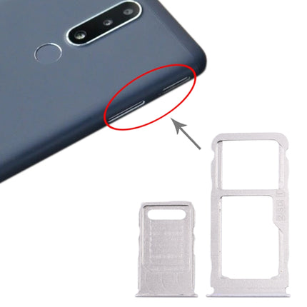 SIM Card Tray + SIM Card Tray + Micro SD Card Tray for Nokia 3.1 Plus (White)-garmade.com
