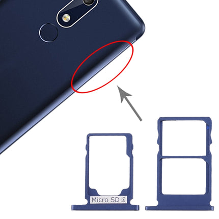 SIM Card Tray + SIM Card Tray + Micro SD Card Tray for Nokia 5.1 TA-1075 (Blue)-garmade.com
