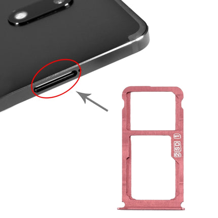 SIM Card Tray + SIM Card Tray / Micro SD Card Tray for Nokia 7 Plus TA-1062 (Purplish Red)-garmade.com