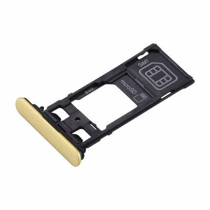 for Sony Xperia XZs (Dual SIM Version) SIM & Micro SD / SIM Card Tray(Gold)-garmade.com