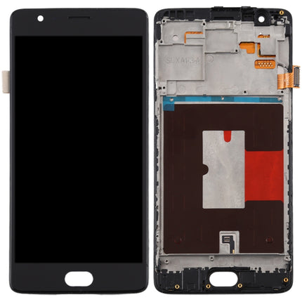 TFT Material LCD Screen and Digitizer Full Assembly with Frame for OnePlus 3 / 3T A3000 A3010 (Black)-garmade.com