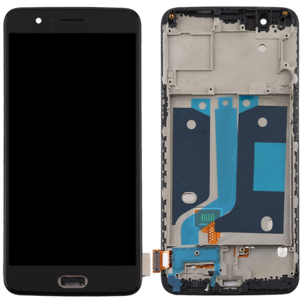 TFT Material LCD Screen and Digitizer Full Assembly with Frame for OnePlus 5 A5000 (Black)-garmade.com