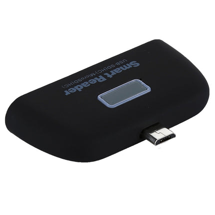 Micro SD + SD + USB 2.0 + Micro USB Port to Micro USB OTG Smart Card Reader Connection Kit with LED Indicator Light(Black)-garmade.com