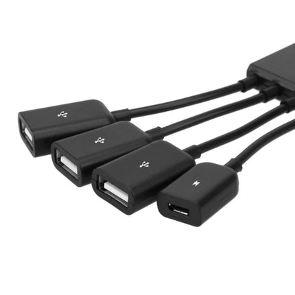 Portable USB-C / Type-C Male to 3 USB Ports Female + Micro USB Female Power Charging OTG HUB Cable Connector Splitter-garmade.com
