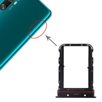 Dual SIM Card Tray for Xiaomi Mi CC9 Pro/Mi Note 10/Mi Note 10 Pro/Mi Note 10 Lite Black-garmade.com