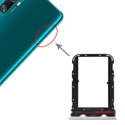SIM Card Tray + SIM Card Tray for Xiaomi Mi CC9 Pro/Mi Note 10/Mi Note 10 Pro/Mi Note 10 Lite White-garmade.com