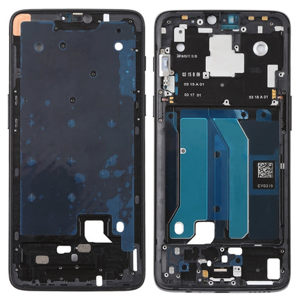 Front Housing LCD Frame Bezel Plate with Side Keys for OnePlus 6(Frosted Black)-garmade.com