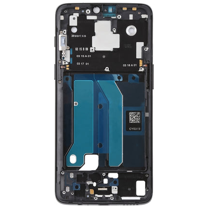 Front Housing LCD Frame Bezel Plate with Side Keys for OnePlus 6(Frosted Black)-garmade.com