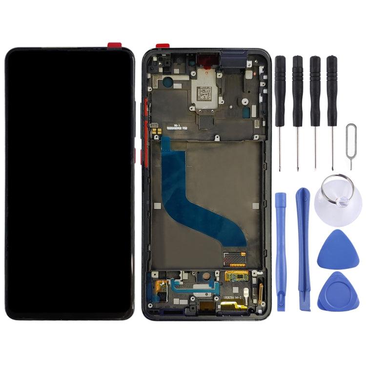 OLED Material Screen and Digitizer Full Assembly with Frame for Xiaomi Redmi K20 / Redmi K20 Pro / 9T Pro - Black-garmade.com