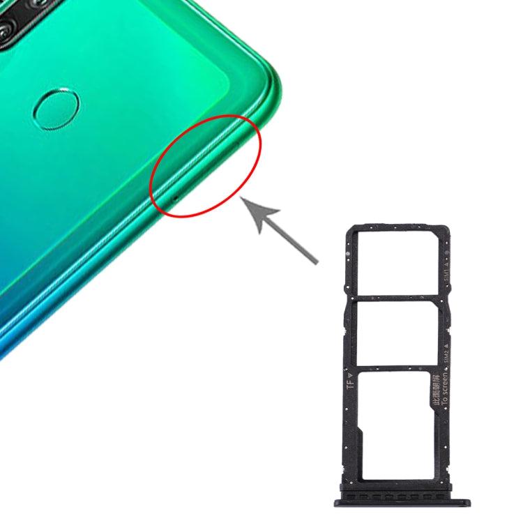 Dual SIM Card Tray + Micro SD Card Tray for Huawei P40 Lite E / Enjoy 10 Black-garmade.com