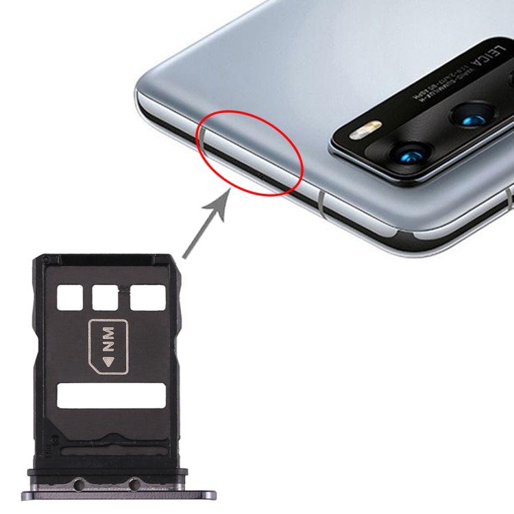 SIM Card Tray + NM Card Tray for Huawei P40 Black-garmade.com