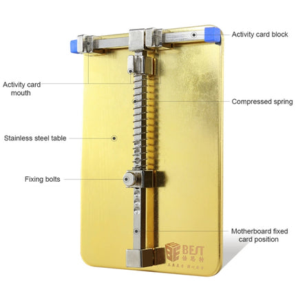 BST- 001C Stainless Steel Circuit Board soldering desoldering PCB Repair Holder Fixtures Cell Phone Repair Tool(Gold)-garmade.com