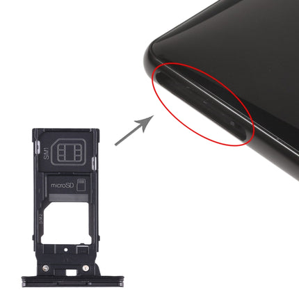 SIM Card Tray + SIM Card Tray + Micro SD Card Tray for Sony Xperia XZ2 (Black)-garmade.com
