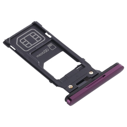 SIM Card Tray + Micro SD Card Tray for Sony Xperia XZ3(Purple)-garmade.com