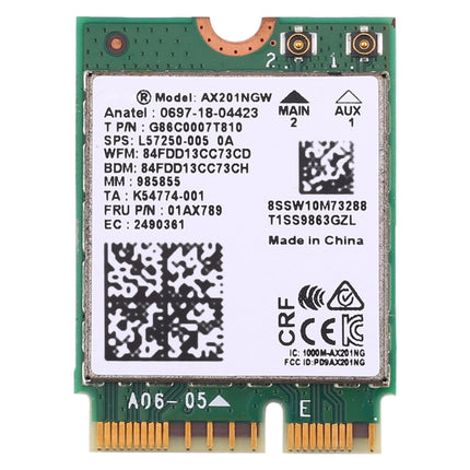 AX201 Bluetooth 5.0 Dual Band 2.4G/5G Wireless NGFF Wifi Card AX201NGW 802.11 ac/ax 2.4Gbps Wlan Adapter-garmade.com