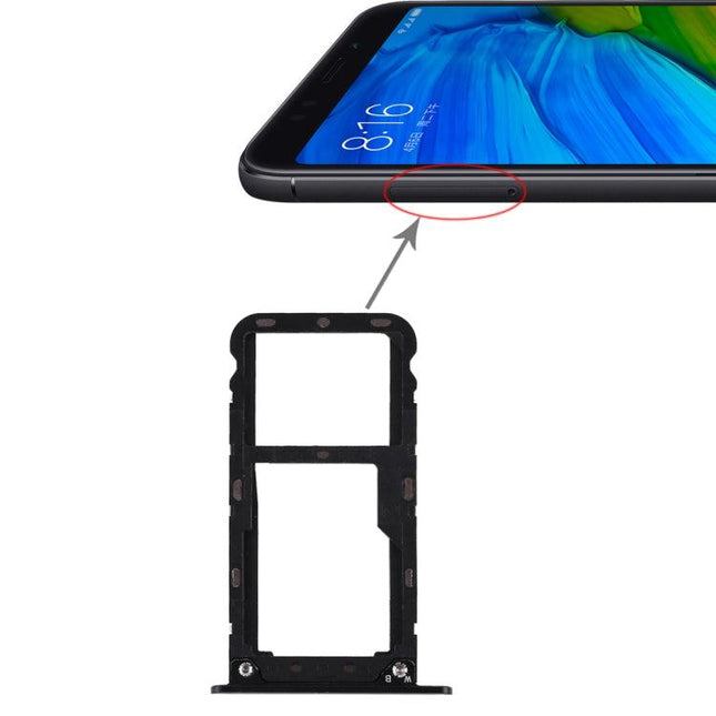 Dual SIM Card Tray & Micro SD Card Tray for Xiaomi Redmi 5 Plus Black-garmade.com