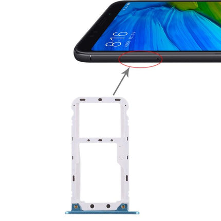 Dual SIM Card Tray & Micro SD Card Tray for Xiaomi Redmi 5 Plus Blue-garmade.com