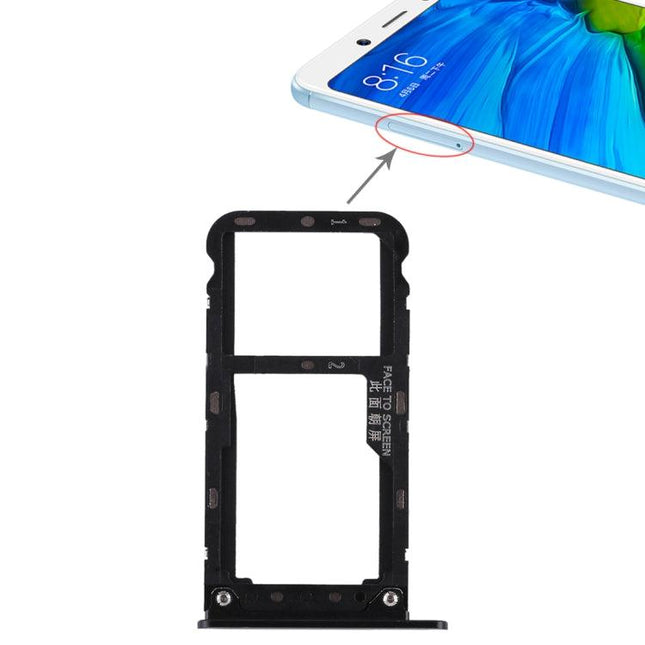 Dual SIM Card Tray & Micro SD Card Tray for Xiaomi Redmi Note 5 Black-garmade.com