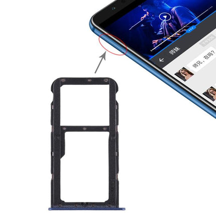 SIM Card Tray + SIM Card Tray / Micro SD Card Tray for Huawei Honor Play 7X (Blue)-garmade.com