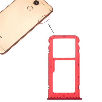 SIM Card Tray + SIM Card Tray / Micro SD Card Tray for Huawei Honor V9 Play (Red)-garmade.com