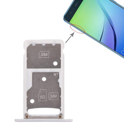 Dual SIM Card Tray / Micro SD Card Tray for Huawei Enjoy 6 / AL00 White-garmade.com